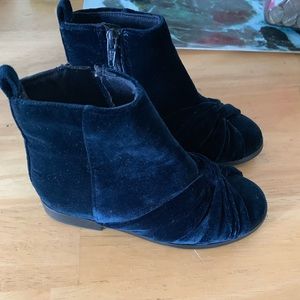 Blue suede booties for girl, worn twice!